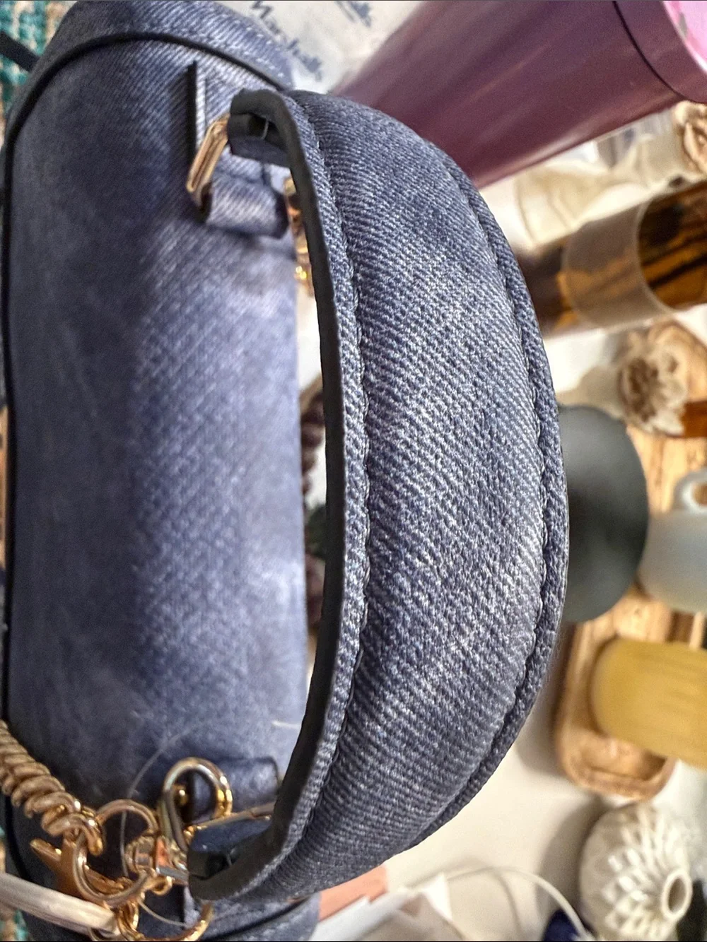 🌷NEW🌷ALDO Navy Bandana-Print Top-Handle Satchel with Gold Chain